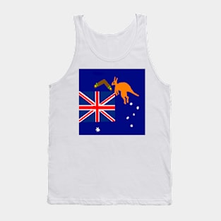 Sporty Australian on White Background Tank Top